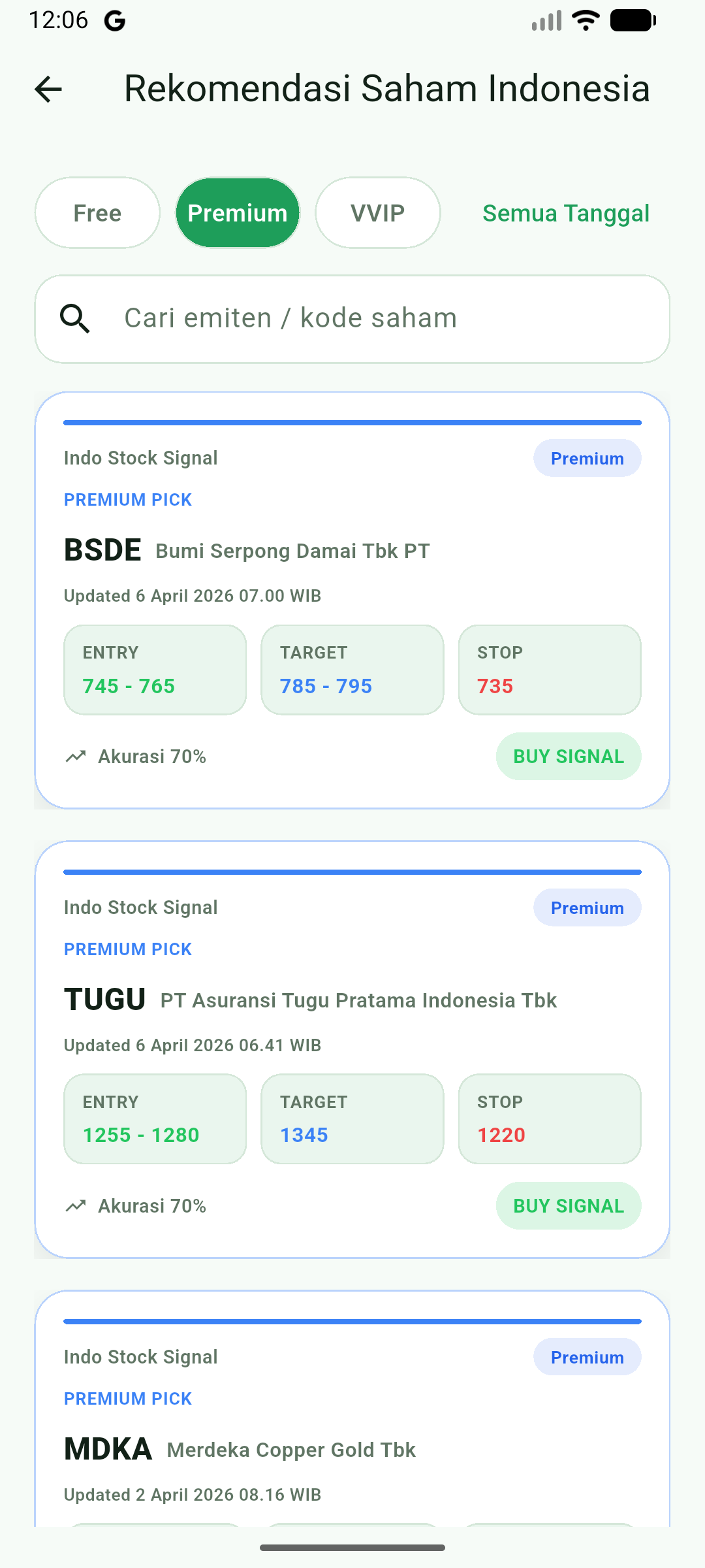 Preview Aplikasi Einstrade